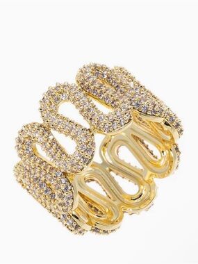 Adina Eden Pave Swirled Zig Zag Ring size 9